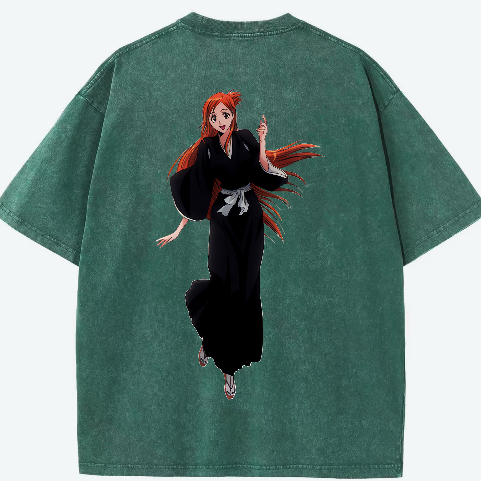 （画像用） ブリーチ 井上織姫（いのうえおりひめ） BLEACH Inoue Orihime 綿100% ヴィンテージ風 半袖Tシャツ（背面プリント）